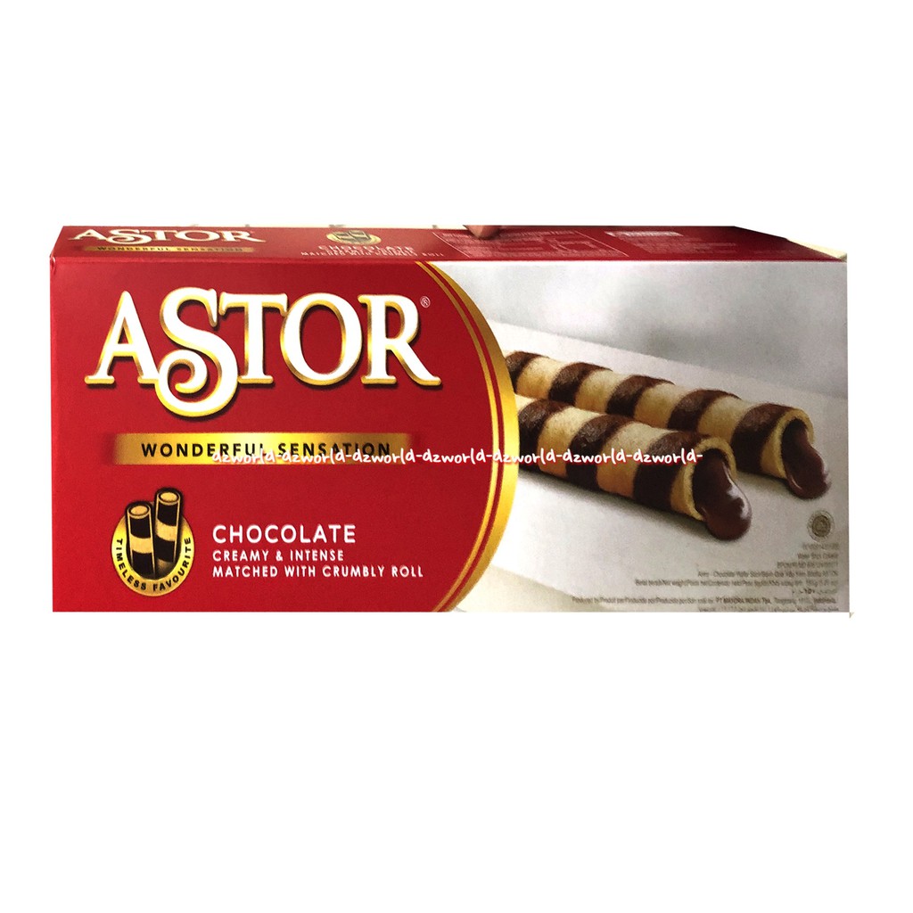 Astor Chocolate Creamy Intense 190gr Roll Wafer Roll Rasa Coklat Astor Coklat Astort Cokelat Rol Astore