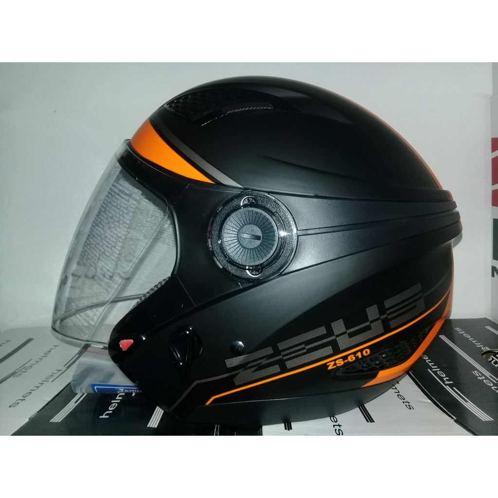 HELM ZEUS ZS - 610 MOTIF MATT BLACK / 0017 ORG