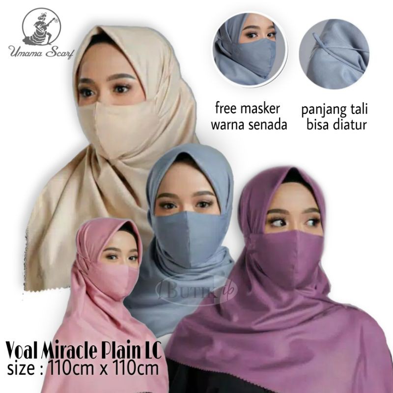 Umama VOAL MIRACLE PLAIN LC FREE MASKER (BISA PILIH WARNA) Ready Stock.. (Part 2)