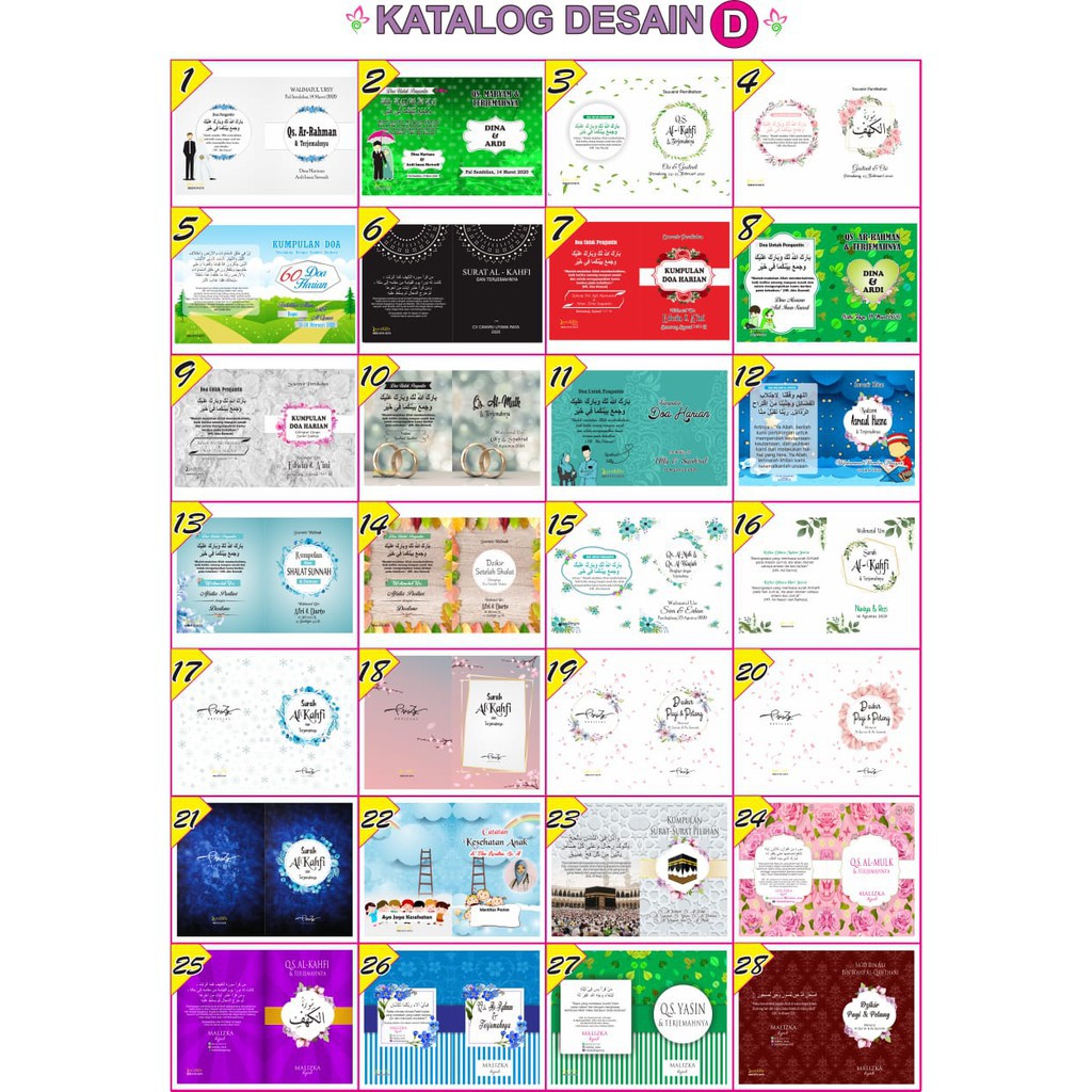 Buku Saku Islami SOUVENIR PERNIKAHAN  Kumpulan Doa Harian dan Terjemahnya 6x10 cm free desain cover