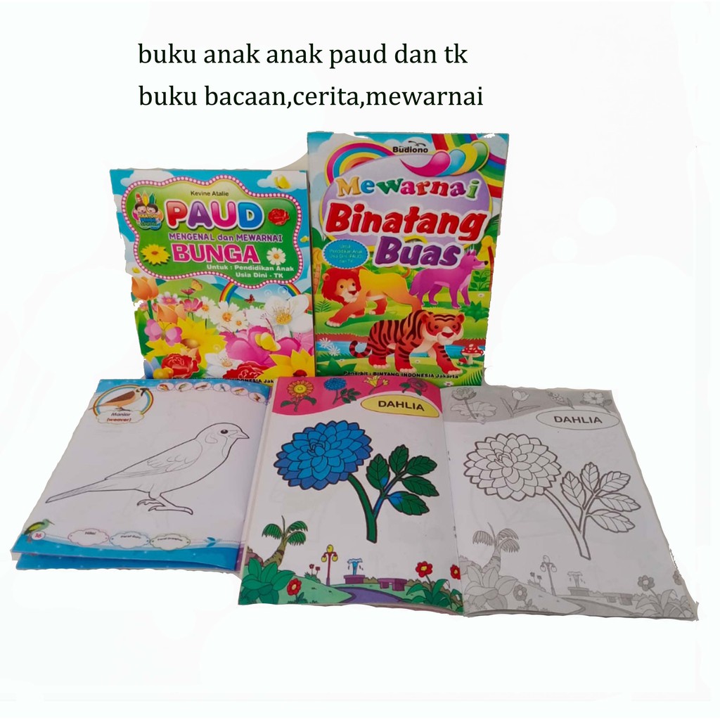 Buku Anak Paud &amp; Tk Bacaan Dan Mewarnai