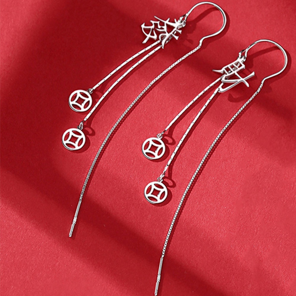 Anting Tusuk Gantung Desain Koinrumbai Gaya retro Untuk Wanita