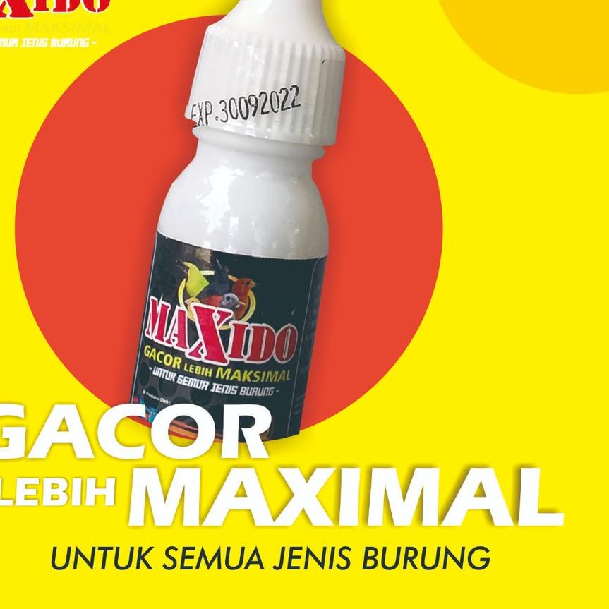 Big Sale|SQ12|MAXIDO Obat Burung Gacor Obat Tetes Penggacor Burung Lovebird Kenari Pleci Kacer 5Ml