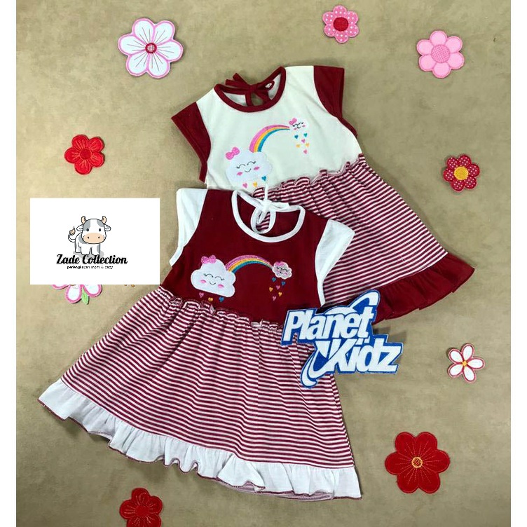 Baju bayi Dress bayi 0-12 bulan Planet kidz rok anak newborn baju anak perempuan atasan baru lahir planet kids grosir murah bawahan AWAN