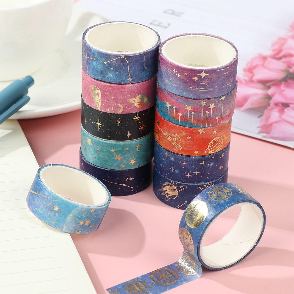 Nanas 12Rolls /Set Washi Tape DIY Diary Perekat Foil Emas Stiker Hias