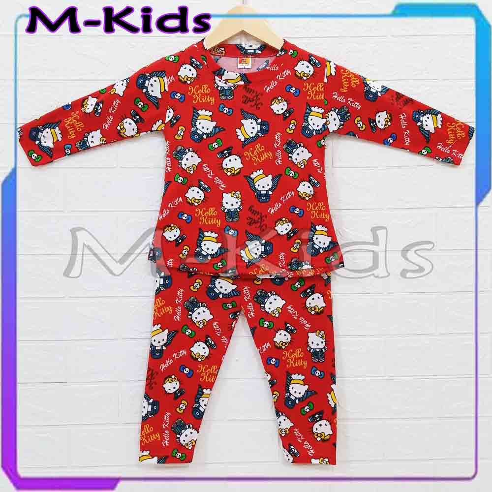MKids88 - Baju Setelan Panjang KAOS Anak Perempuan Gambar Hello Kitty