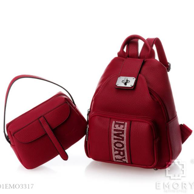 GIBD EMORY Askara 2IN1 Series  01EMO3317 MULTIFUNGSI TAS RANSEL WANITA IMPORT RANSEL SELEMPANG ORI