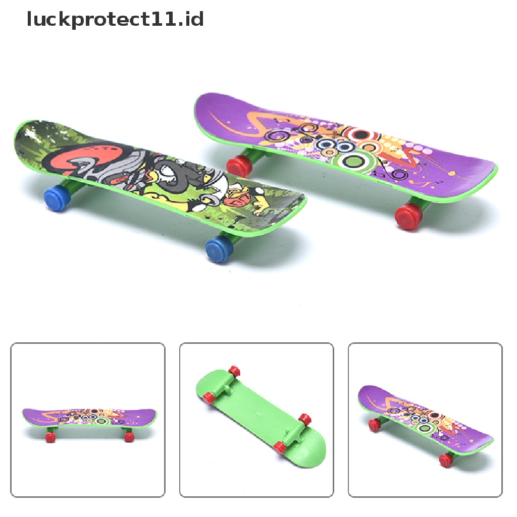 (Luckprotect11) Kacamata Pelindung Untuk Pria / WanitaId 1pc Mainan Skateboard Jari Mini Bahan Plastik