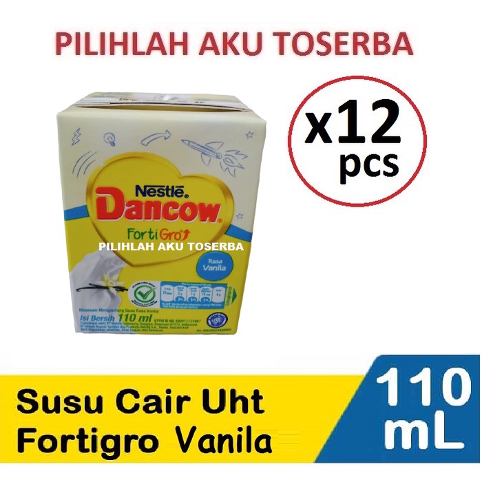 Susu DANCOW UHT VANILA VANILLA FortiGro - 110 ml ( HARGA PAKET ISI 12 PCS )