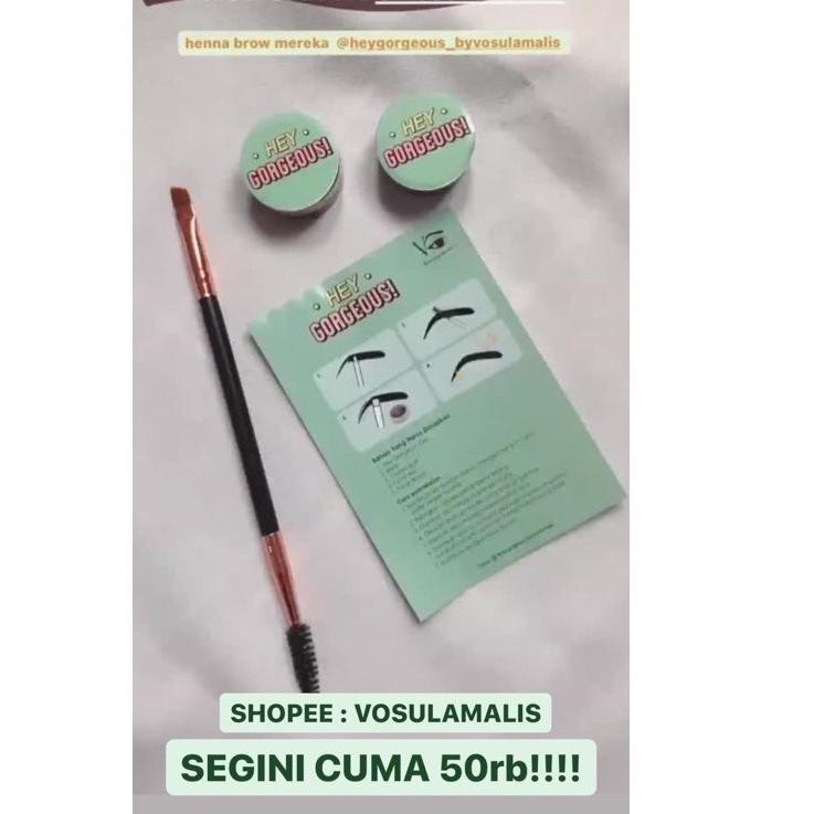 ✫ BROW HENNA HEY GORGEOUS FREE BRUSH + POUCH ❋