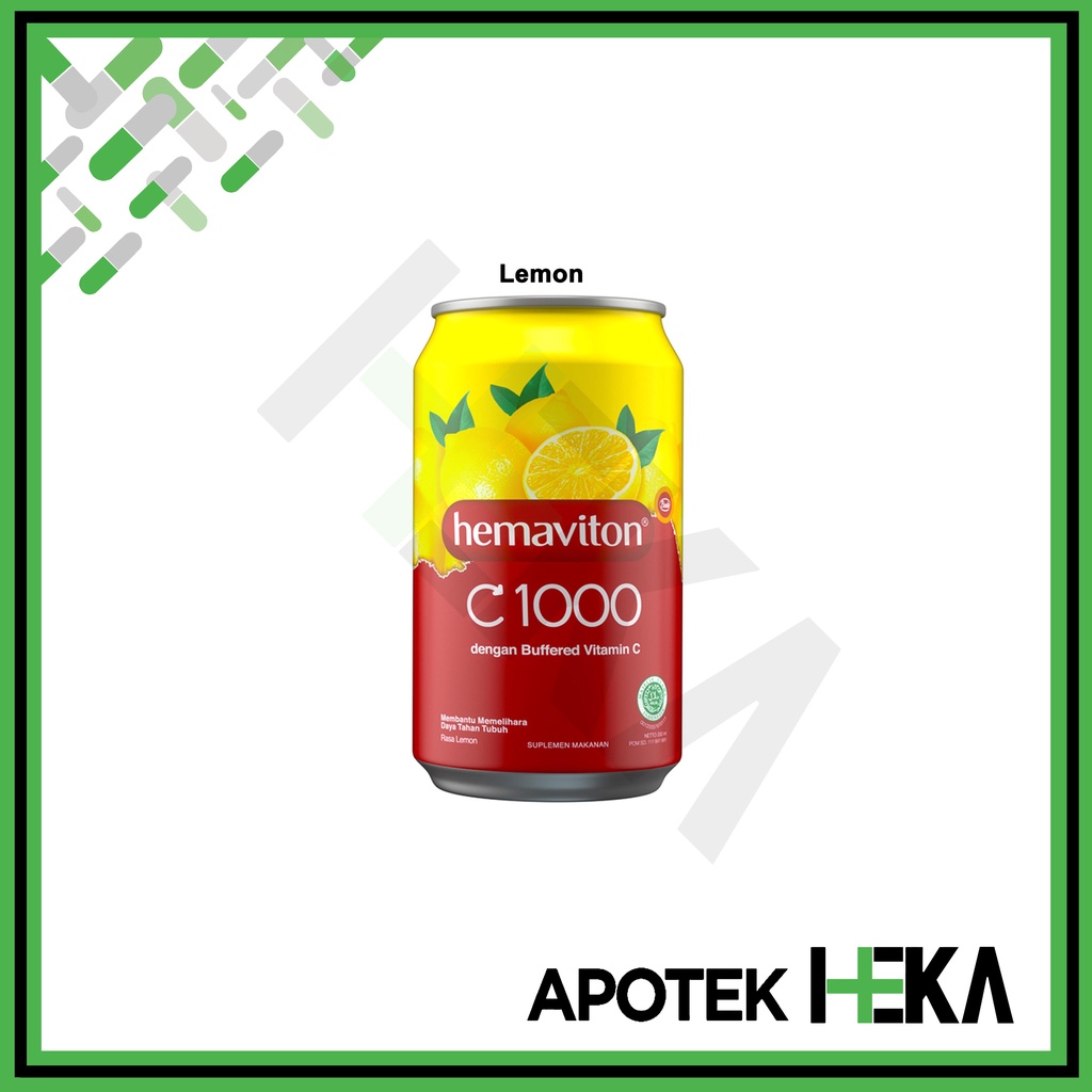 Hemaviton C1000 Kaleng 330 ml Vitamin C Orange Less Sugar Lemon Jeruk (SEMARANG)