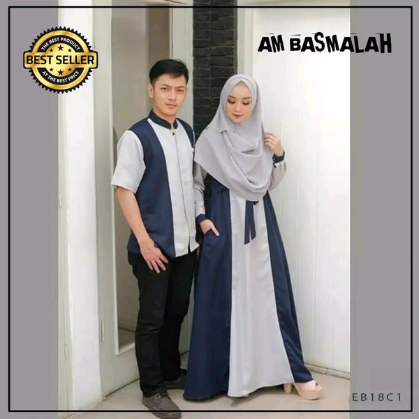 BAJU COUPLE PRIA WANITA DRESS MUSLIM MUSLIMAH SYARI KEMEJA KOKO JUBAH GAMIS PESTA SETELAN
