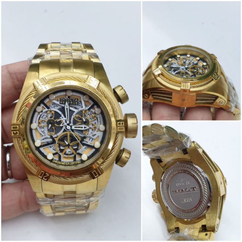 JAM TANGAN PRIA INVICTA RESERVE RANTAI GOLD