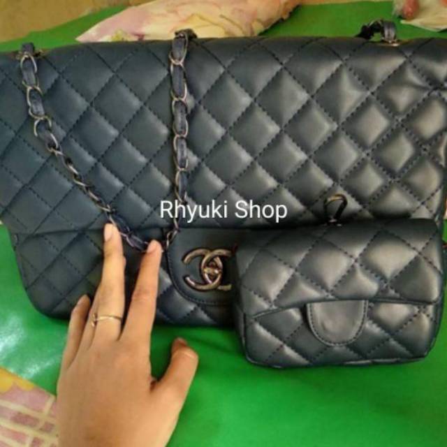 CHANEL Mom and Kids FREE POUCH Fashion Aksesoris Wanita Girls Bag Hand Bag