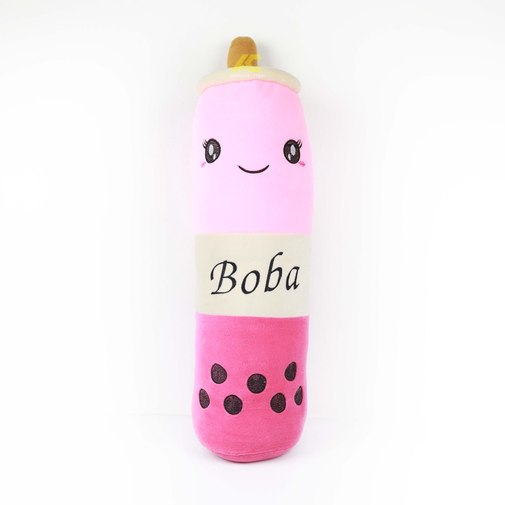 Boneka Boba Guling Bahan Felboa Tinggi 75 cm Berlabel SNI Gambar Bordir