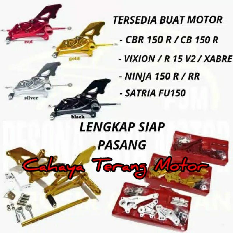 UNDERBONE FOOTSTEP CNC VIXION, CBR, CB 150, R15, SATRIA FU, JUPITER MX, NINJA 150 RR R, 2TAK, XABRE