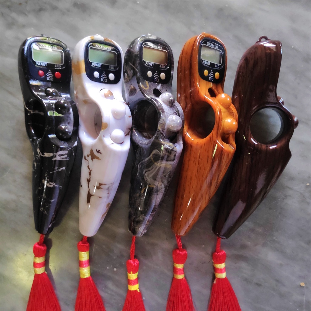 RAYANZA Tasbih Digital Alarm Bunyi Beep 100 Motif Marmer dan Kayu + Lampu LED Premium Alat Hitung Fi