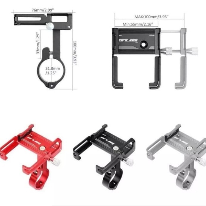 [ABIL JAYA PERKASA] GUB P10 HOLDER HANDPHONE HP ALUMUNIUM UNTUK STANG SEPEDA