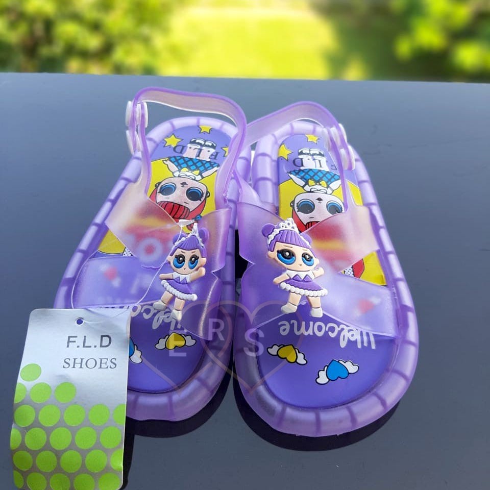 TOKOERS YJD2055 Sandal Jelly Anak Perempuan, Sandal Anak Import Umur 1 2 3 4 5 tahun - Sandal LED