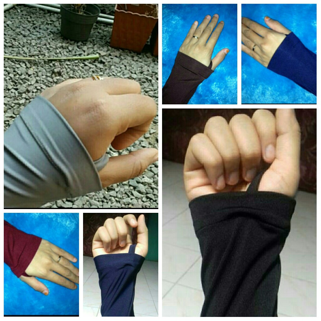 [HUSNA HIJAB] Handsock Jempol Tali Polos / Hensok Polos