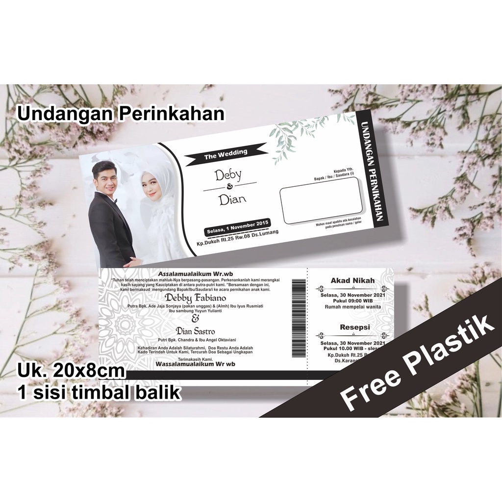 Undangan Pernikahan 1 Lembar H