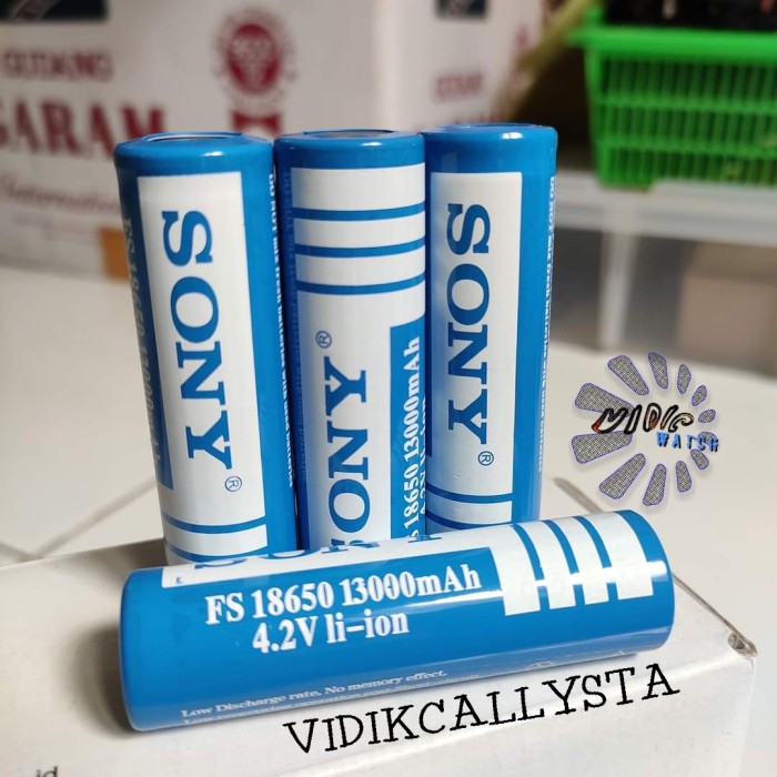 BATU BATTERY BATREI SONY 18650 RECHARGEABLE 13000mAh 4.2V BIRU