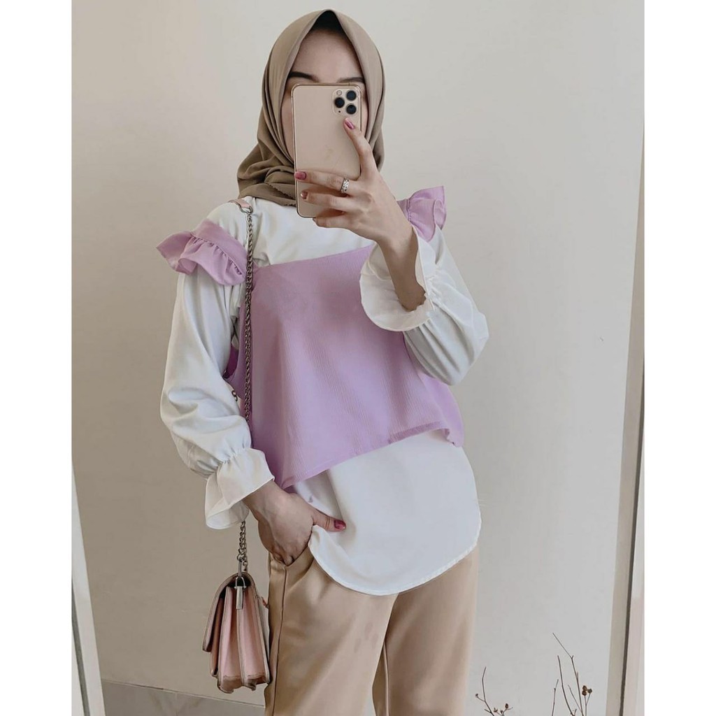 Oda Blouse 2in1 Atasan Baju Muslim Wanita Remaja Terlaris