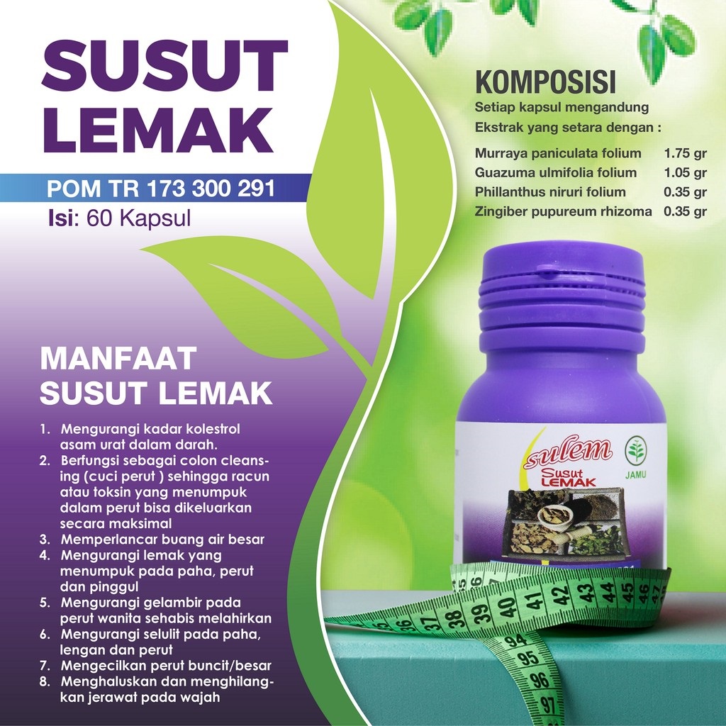 SULEM SUSUT LEMAK HERBAL  PELANGSING BADAN ALAMI CEPAT AMAN ORIGINAL Asli Diet Detox Perut