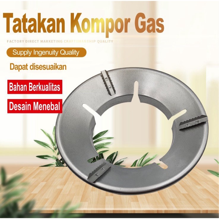 Cover Tatakan Kompor Gas Universal Anti Angin Dudukan Kompor Hemat Gas Alas Kompor Gas Stainless Steel Model Bulat Penutup Kompor Gas Hemat Energi Cocok Untuk Semua Jenis Kompor