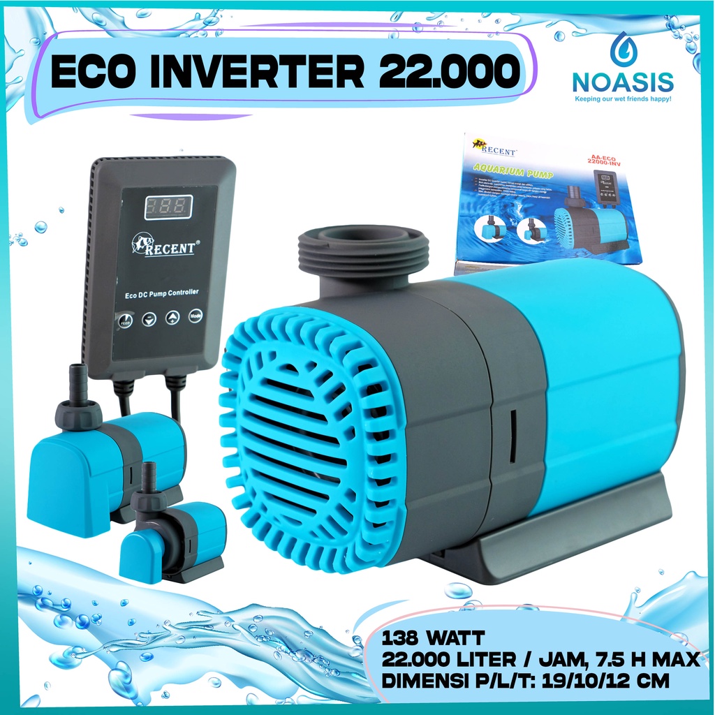 POMPA KOLAM AQUARIUM CELUP INVERTER RECENT AA ECO 22000 INV LOW WATT