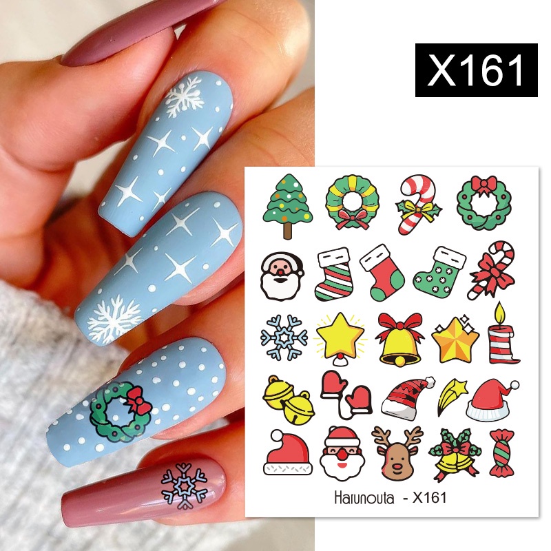 Harunouta Stiker Decal Motif Daun Maple / Snowflake / Hewan Untuk Dekorasi Nail Art / Manicure DIY