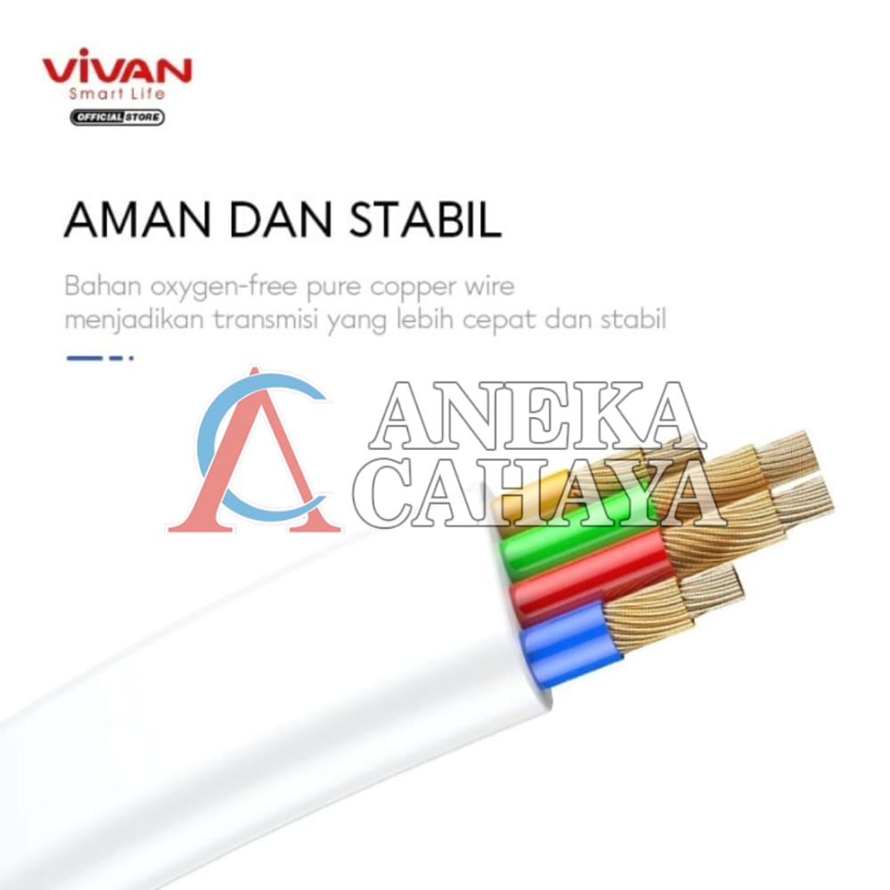 VIVAN Kabel Data SM100S Cable Data Micro USB 1M Fast Charging 2A For Android Garansi Original Resmi