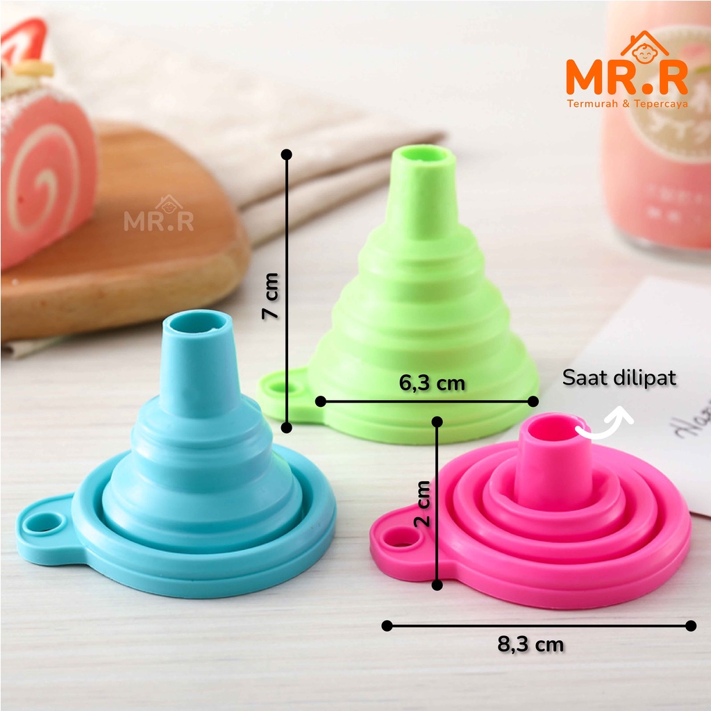 Corong Air Corong Minyak Corong Lipat Bulat Karet Silikon Flexsible Portable Foldable Silicone