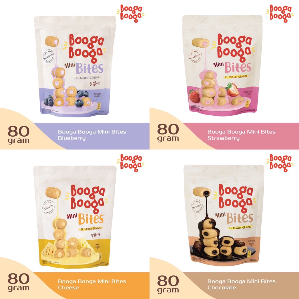 

Booga Booga Mini Bites 80gr / Snack Import / Cemilan Anak 1th+