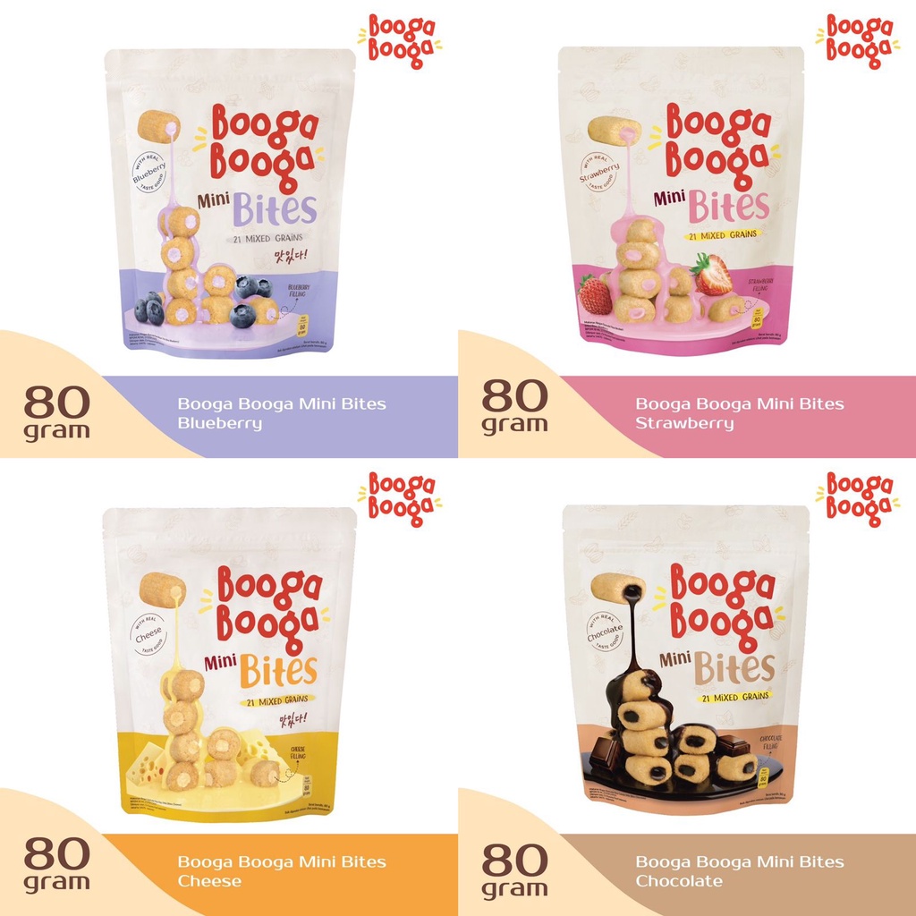 Booga Booga roll Mini Bites 80gr MADE IN KOREA // snack sehat enak