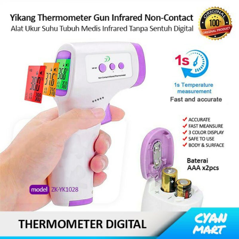 Termo gun termometer dahi tembak pistol thermometer infrared tanpa kontak