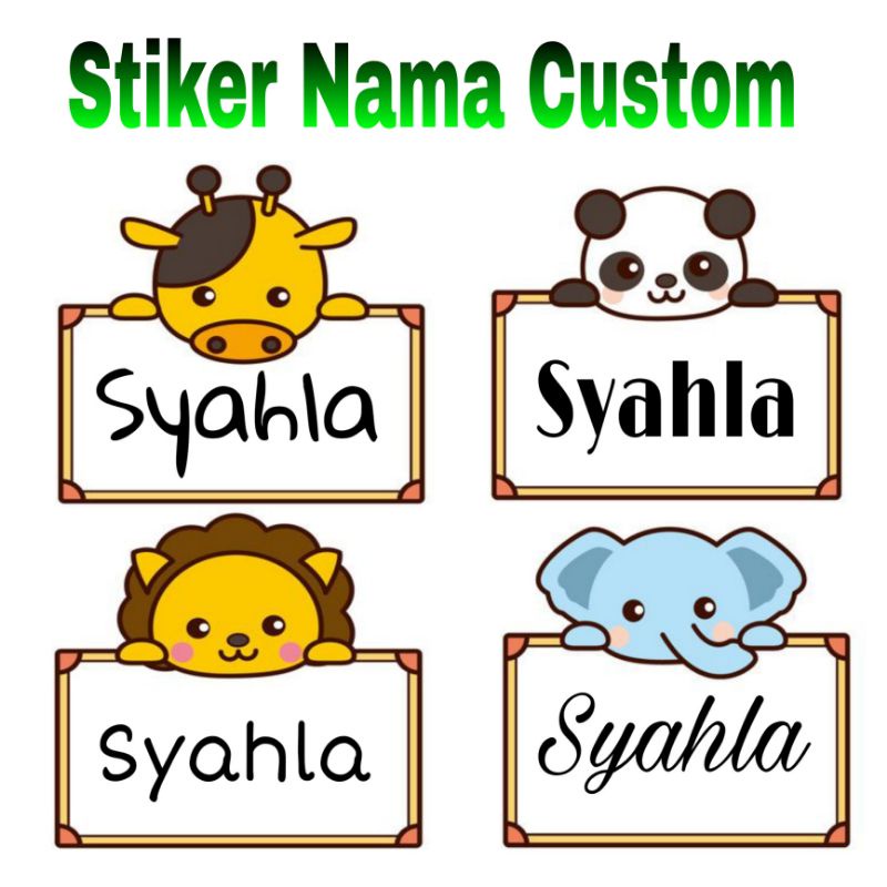 STIKER NAMA CUSTOM MURAH / 1 SET ISI 21 STIKER