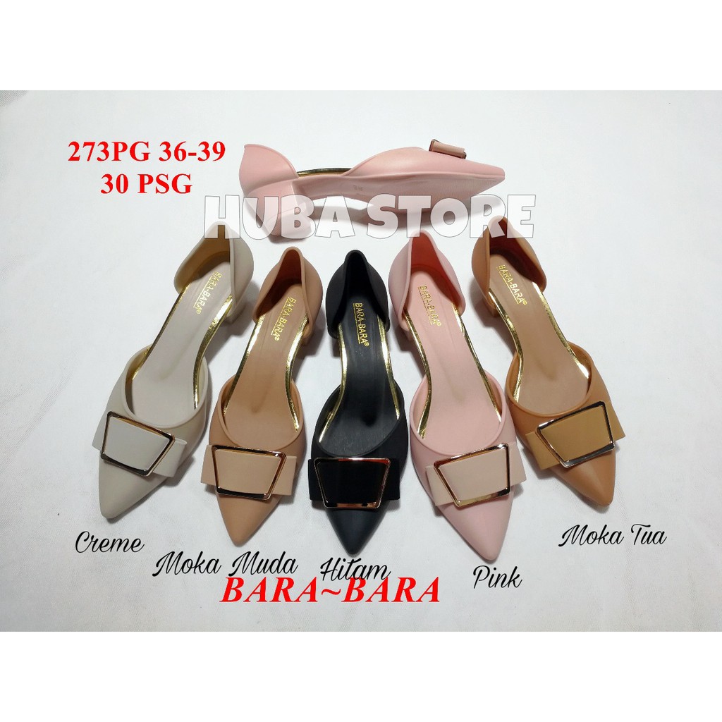 Huba Sepatu Wanita jelly heels 3cm barabara Sepatu cewek Impor Jelly Barabara 273PG