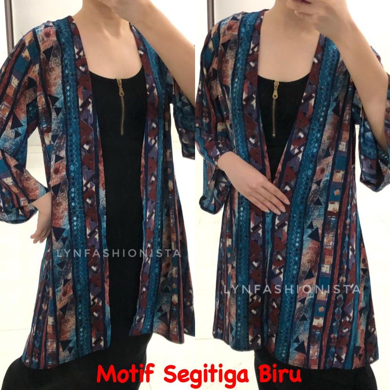 (3MOTIF)OUTER BATIK TRIBAL RAYON ADEM/CARDIGAN MOTIF MURAH/KENYA