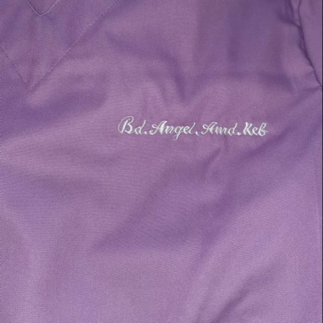 Bordir nama baju OK bahan american drill