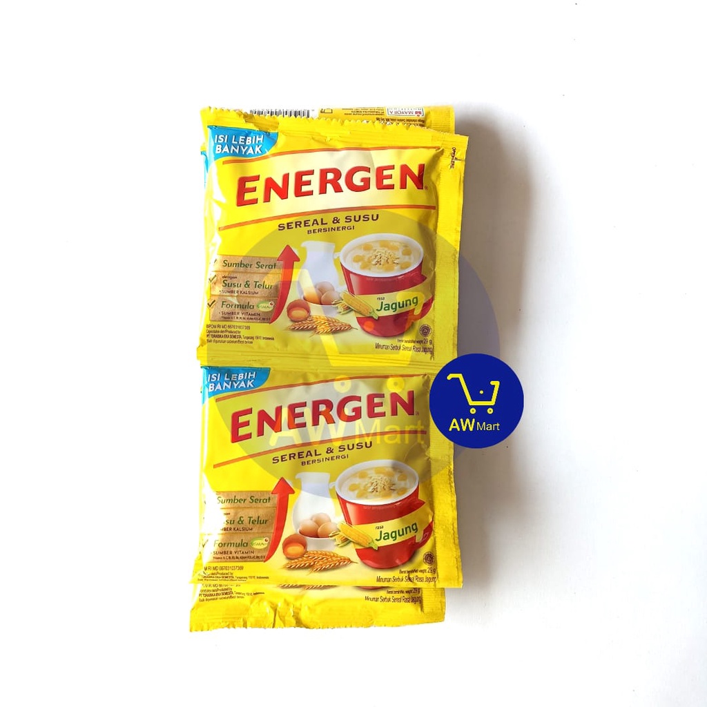 ENERGEN SEREAL RENCENG SACHET (10 SACHET X 32 GRAM) 320 GRAM - COKLAT, VANILA, JAHE, KACANG HIJAU