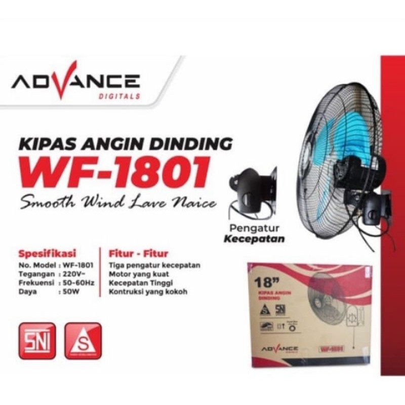 kipas angin dinding 18'' merek advance