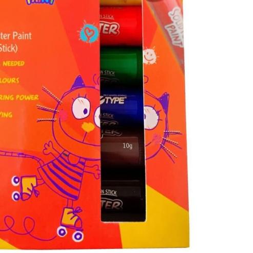 

☺ Retype 6Pcs Solid Paint Aman Anak Bayi Crayon Gambar Body Paint ✦