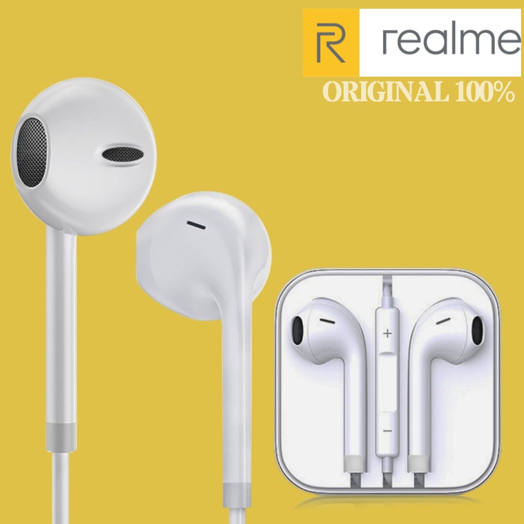 Headset Realme  Original xtra bass headset cabutan original memiliki fitur Bass 9D Xtra Bass