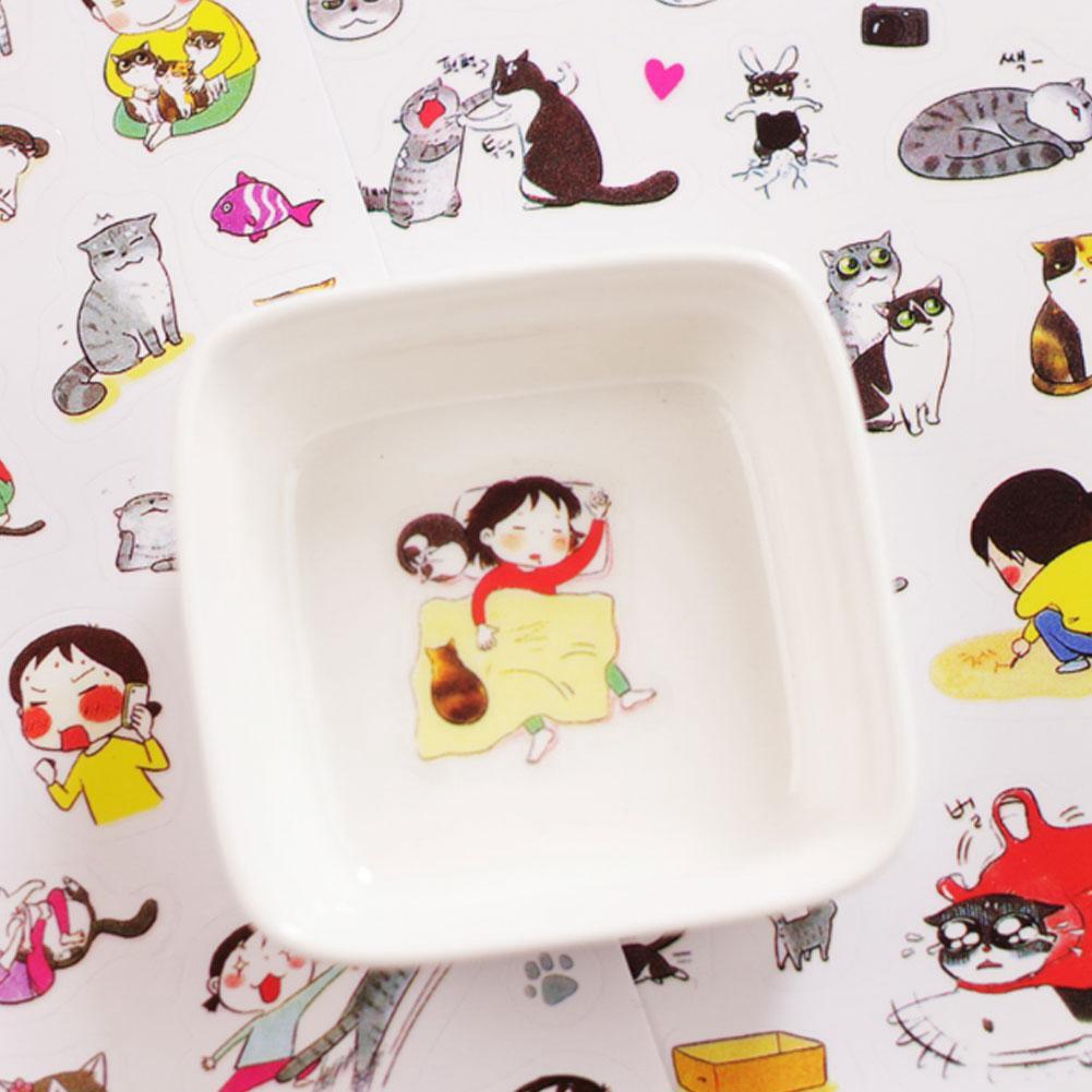24Pcs Stiker Transparan Mini Gambar Kartun Kucing Lucu Untuk Dekorasi Album X3z4