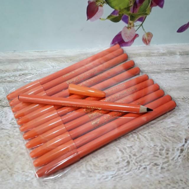 ( harga 1lsn isi 12 ) PENSIL ALIS DAVIS EYEBROW DAVIS ORANGE COKLAT / HITAM