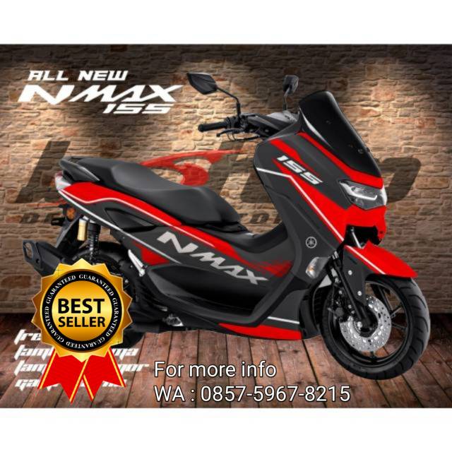Sticker Decal all new NMAX 2020 abu tua Lis Merah