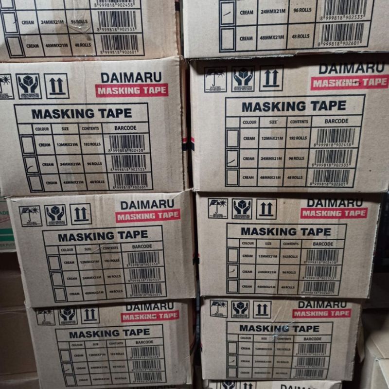 ISOLASI KERTAS SUPER KUAT 24mm 20 yard DAIMARU MASKING TAPE Solasi kertas Lakban kertas