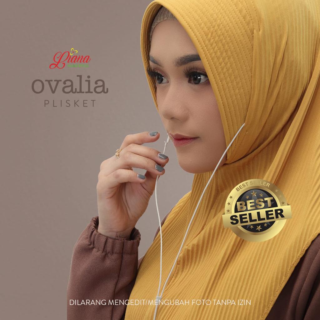 Jilbab Instan Ovalia Plisket Ori Liana Hijab-MUSTARD