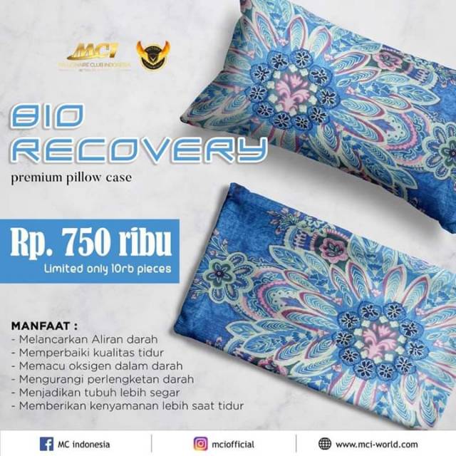 Bio recovery sarung bantal kesehatan MCi ORIGINAL 100 Bio recovery sarung bantal kesehatan MCi ORIGINAL 100